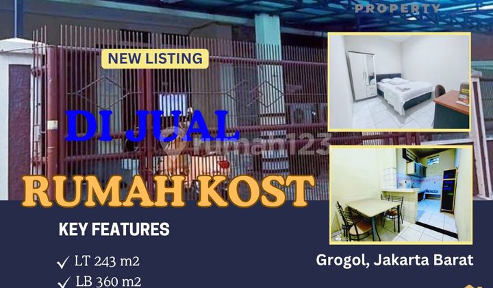 Di Jual Rumah Kost Harga Pasaran 18 M Jual Hanya 9 M di Jl. Dr. Susilo Iib No.42, Grogol, Jakarta Barat Sangat Strategis untuk Mahasiswa dan Karyawan Nego Sampai Deal !!