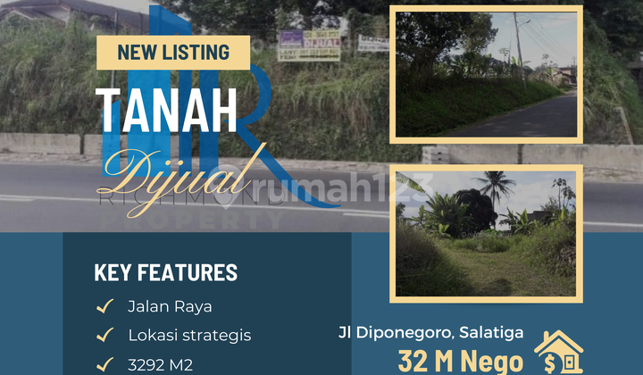 Dijual Tanah Komersil Dijual Murah . Tanah Komersil Luas di Jalan Raya Diponegoro No 116, Salatiga Lokasi Super Strategis Harga Jual 32 Milyar Nego Sampai Jadi !!