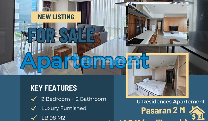 Jual Apartemen 2 BR di U Residences Karawaci Bawah Harga Pasaran !