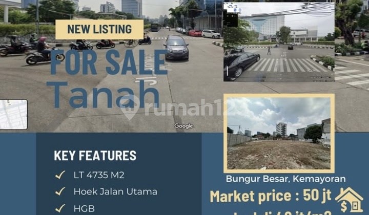 Di Jual Tanah Premium Pusat Kota Jalan Raya Harga Pasaran 55jt JUAL hanya 48jt/m2 Nego Sampai Jadi !! 1