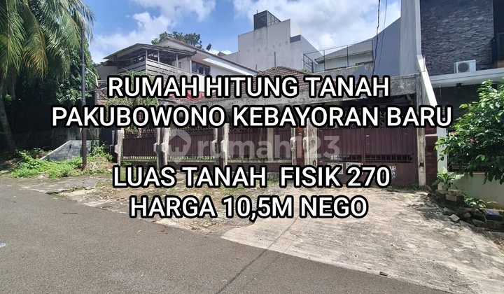 Rumah Hitung Tanah di Pakubowo Kebayoran Baru Jakarta Selatan 1