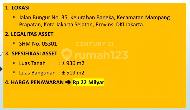 Tanah Dan Bangunan Rumah Di Mampang Prapatan Jakarta Selatan