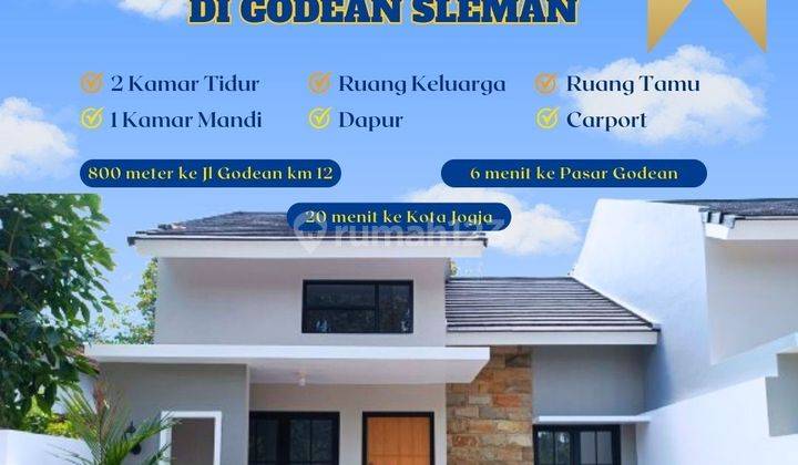 Rumah Siap Huni Desain Modern Harga 450 Juta Dekat Pasar Godean 1