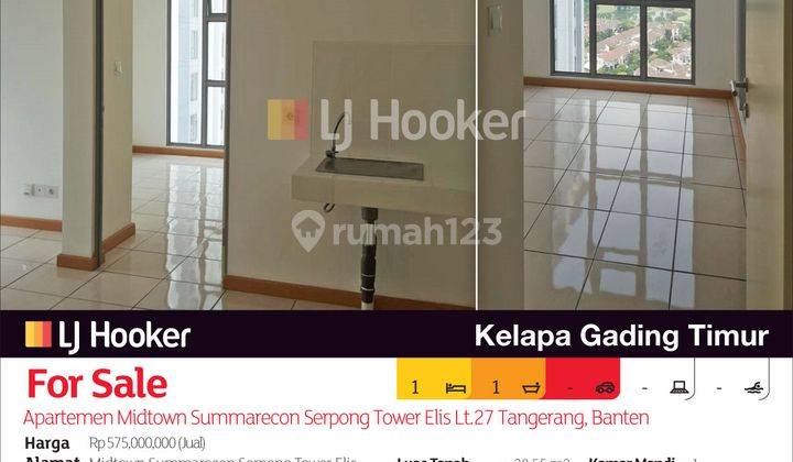 Apartemen Midtown Summarecon Serpong Tower Elis Lt.27 Tangerang, Banten 2