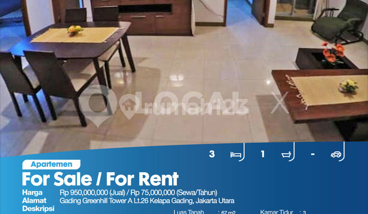 Gading Greenhill Tower A 26th Floor Apartment, Kelapa Gading, North Jakarta 2