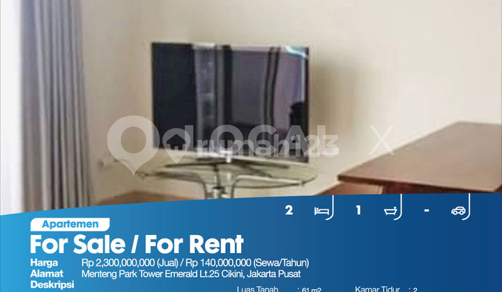 Menteng Park Tower Emerald 25th Floor Apartment, Cikini, Central Jakarta 2