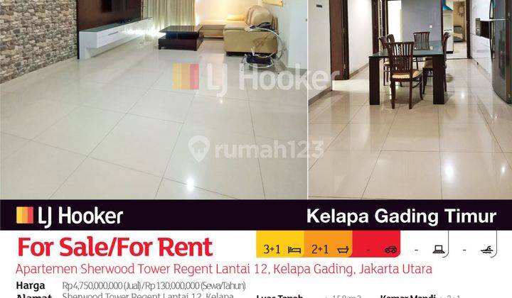 Apartemen Sherwood Tower Regent Lantai 12, Kelapa Gading, Jakarta Utara 2