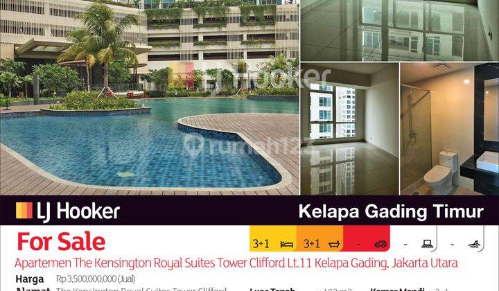 Apartemen The Kensington Royal Suites Tower Clifford Lt.11 Kelapa Gading, Jakarta Utara 2