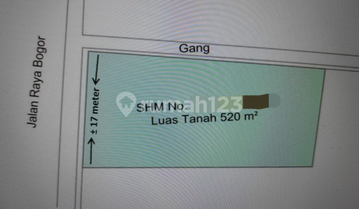 Jual Di Bawah Njop Bangunan Hitung Tanah Di Raya Bogor Kramat Jati Jaktim.