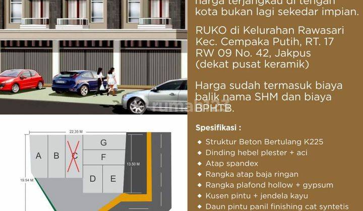 Ruko 3 Lantai Pinggir Jalan Di Rawa Sari Perbatasan Cempaka Putih Jakarta Pusat  1