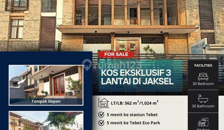 Dijual Cepat Kostan 30 Kamar Lokasi Sangat Strategis di Tebet 1