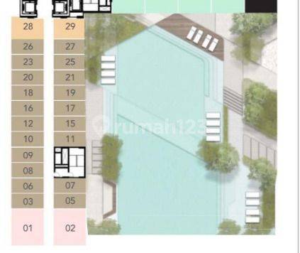 Di Jual Apartemen Type Studio Apartemen Collins Boulevard 2