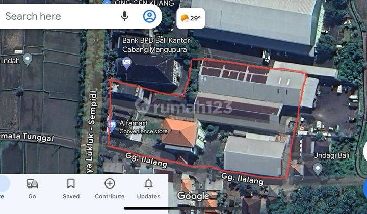 Dijual Tanah 80 are Beserta Bangunan Gudang dan Ruko, di Jl. Raya Sempidi 2