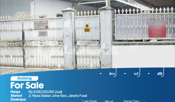 Warehouse on Jl. Rawa Selatan, Johar Baru, Central Jakarta Warehouse on Jl. Rawa Selatan, Johar Baru, Central Jakarta