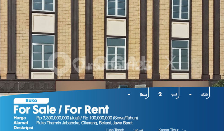 Ruko Ruko Thamrin Jababeka, Cikarang, Bekasi, West Java