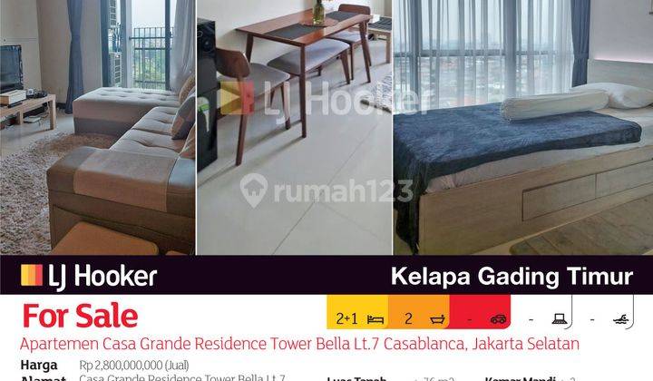 Apartemen Casa Grande Residence Tower Bella Lt.7 Casablanca, Jakarta Selatan 2