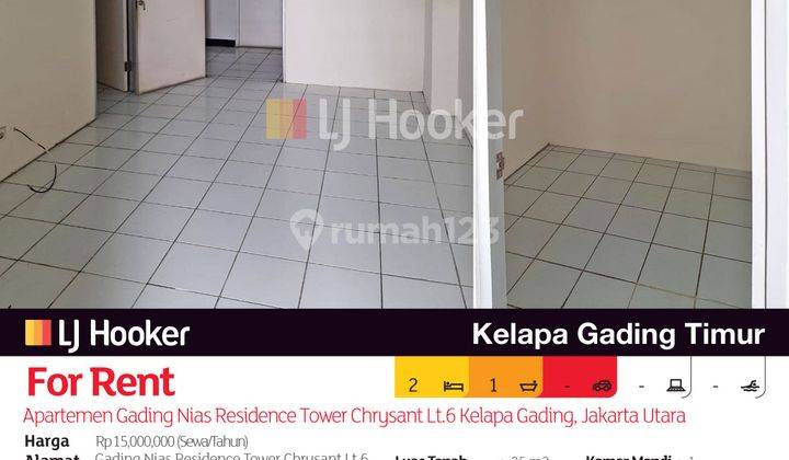 Apartemen Gading Nias Residence Tower Chrysant Lt.6 Kelapa Gading, Jakarta Utara 2