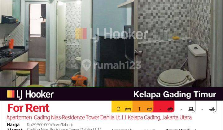 Apartemen Gading Nias Residence Tower Dahlia Lt.11 Kelapa Gading, Jakarta Utara 2