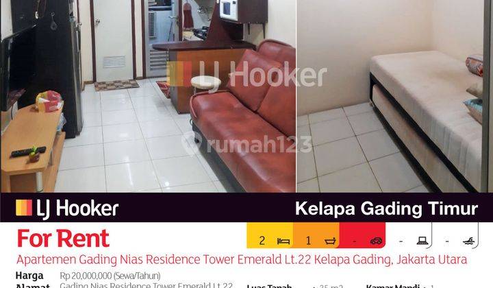 Apartemen Gading Nias Residence Tower Emerald Lt.22 Kelapa Gading, Jakarta Utara 2