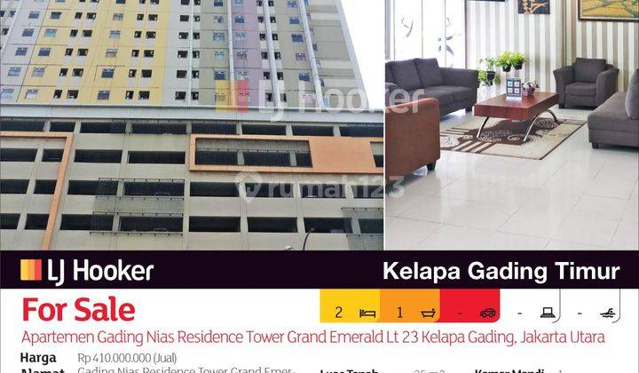 Apartemen Gading Nias Residence Tower Grand Emerald Lt 23 Kelapa Gading, Jakarta Utara 2