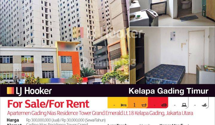 Apartemen Gading Nias Residence Tower Grand Emerald Lt.18 Kelapa Gading, Jakarta Utara 2