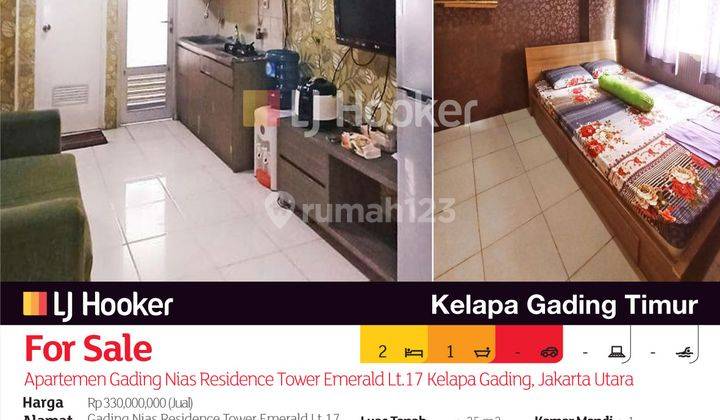 Apartemen Gading Nias Residence Tower Emerald Lt.17 Kelapa Gading, Jakarta Utara 2