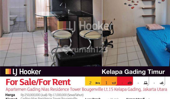 Apartemen Gading Nias Residence Tower Bougenville Lt.15 Kelapa Gading, Jakarta Utara 2