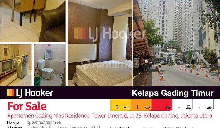 Apartemen Gading Nias Residence Tower Emerald Lantai 25 Kelapa Gading, Jakarta Utara 2