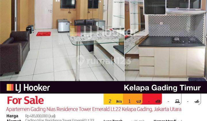 Apartemen Gading Nias Residence Tower Emerald Lt.22 Kelapa Gading, Jakarta Utara 2