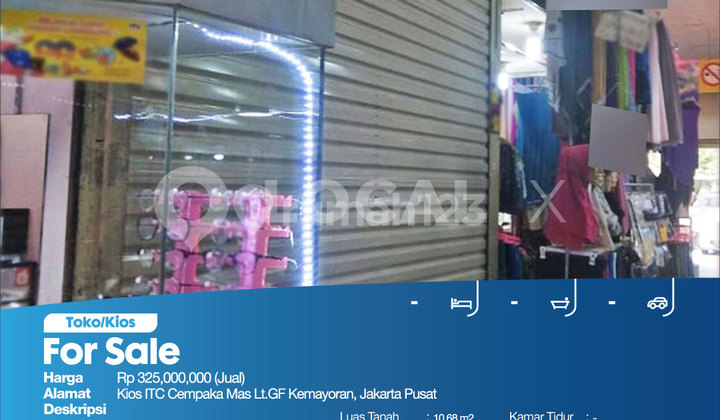 Toko/Kios Kios ITC Cempaka Mas Lt.GF Kemayoran, Jakarta Pusat Toko/Kios Kios ITC Cempaka Mas Lt.GF Kemayoran, Jakarta Pusat