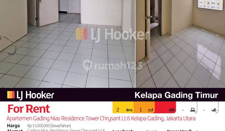 Apartemen Gading Nias Residence Tower Chrysant Lt.6 Kelapa Gading, Jakarta Utara 2