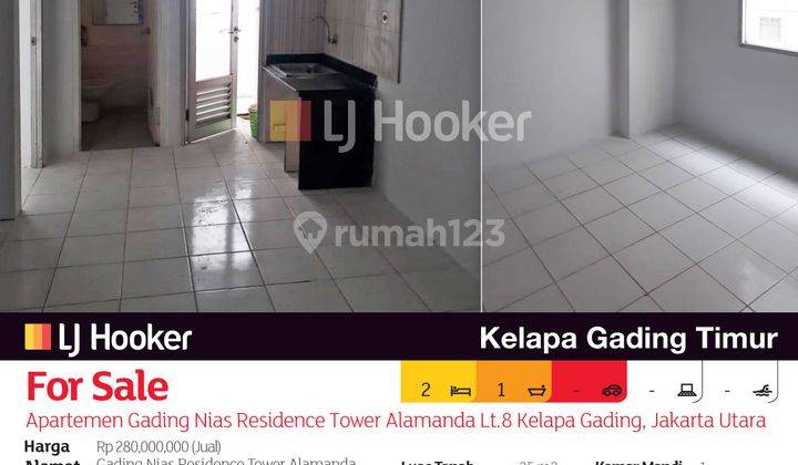 Apartemen Gading Nias Residence Tower Alamanda Lt.8 Kelapa Gading, Jakarta Utara 2