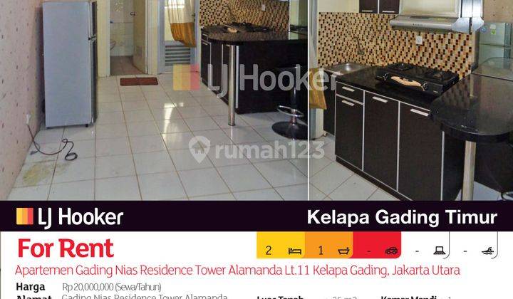 Apartemen Gading Nias Residence Tower Alamanda Lt.11 Kelapa Gading, Jakarta Utara 2