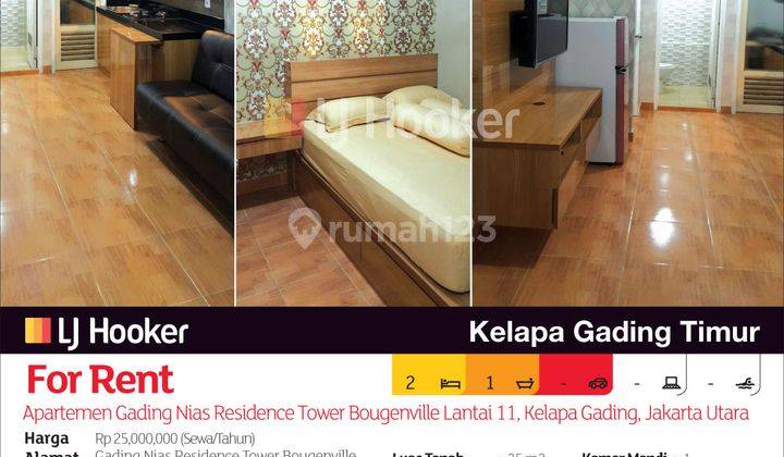 Apartemen Gading Nias Residence Tower Bougenville Lantai 11, Kelapa Gading, Jakarta Utara 2