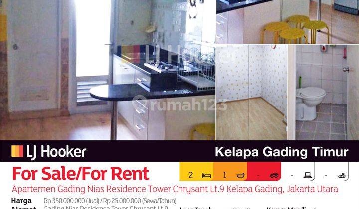 Apartemen Gading Nias Residence Tower Chrysant Lantai 9 Kelapa Gading, Jakarta Utara 2