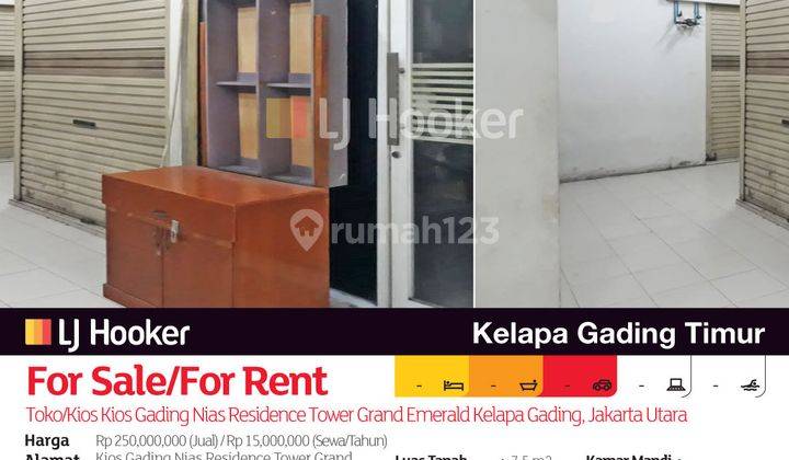 Toko kios Kios Gading Nias Residence Tower Grand Emerald Kelapa Gading, Jakarta Utara 2