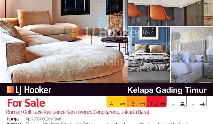 Rumah Golf Lake Residence San Lorenzo Cengkareng, Jakarta Barat 2