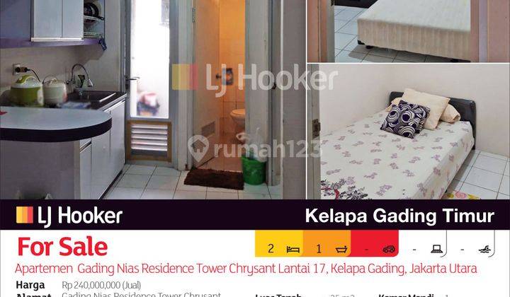 Apartemen Gading Nias Residence Tower Chrysant Lantai 17, Kelapa Gading, Jakarta Utara 2