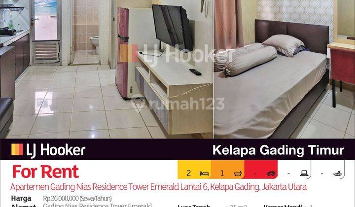 Apartemen Gading Nias Residence Tower Emerald Lantai 6, Kelapa Gading, Jakarta Utara  2