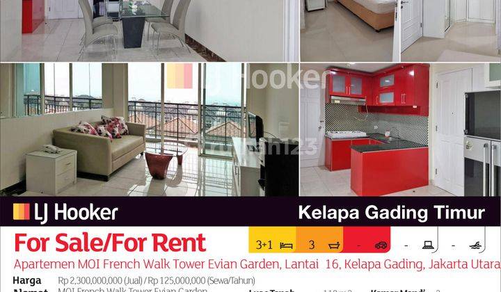 Apartemen Moi French Walk Tower Evian Garden, Lantai 16, Kelapa Gading, Jakarta Utara 2