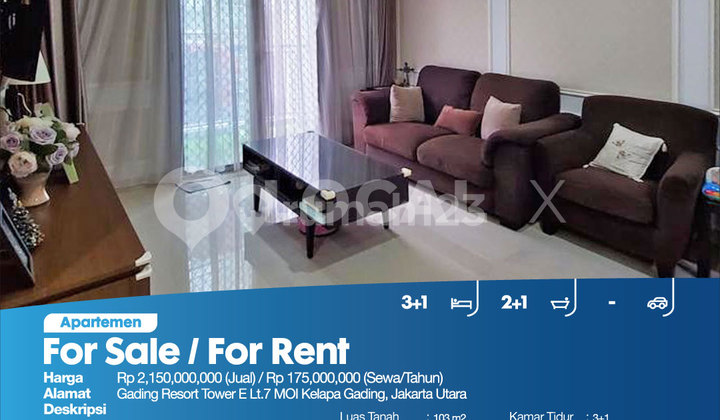 Apartemen Gading Resort Moi Tower E Lt.7 Kelapa Gading, Jakarta Utara 2