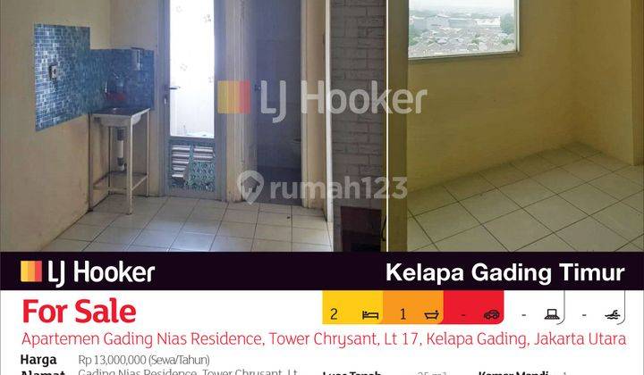 Apartemen Gading Nias Residence Tower Chrysant Lantai 17 Kelapa Gading, Jakarta Utara 2