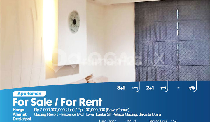 Apartemen Gading Resort Residence Moi Tower Lantai Gf Kelapa Gading, Jakarta Utara 2
