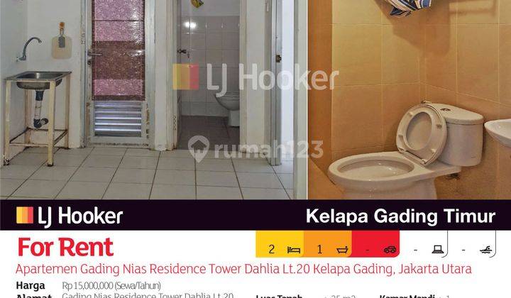 Apartemen Gading Nias Residence Tower Dahlia Lt.20 Kelapa Gading, Jakarta Utara 2