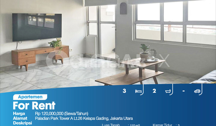 Apartemen Paladian Park Tower A Lt.26 Kelapa Gading, Jakarta Utara 2