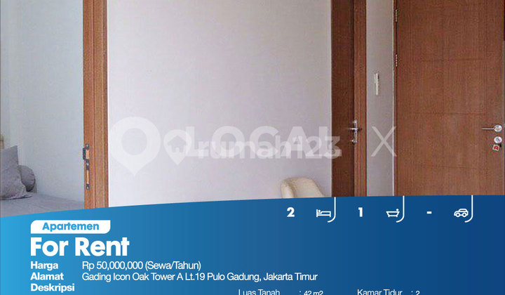 Apartemen Gading Icon Oak Tower A Lt.19 Pulo Gadung, Jakarta Timur 2