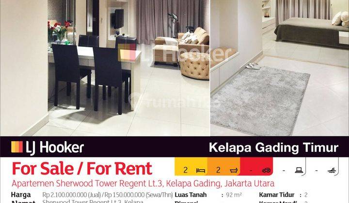 Apartemen Sherwood Tower Regent Lantai 3, Kelapa Gading, Jakarta Utara 2