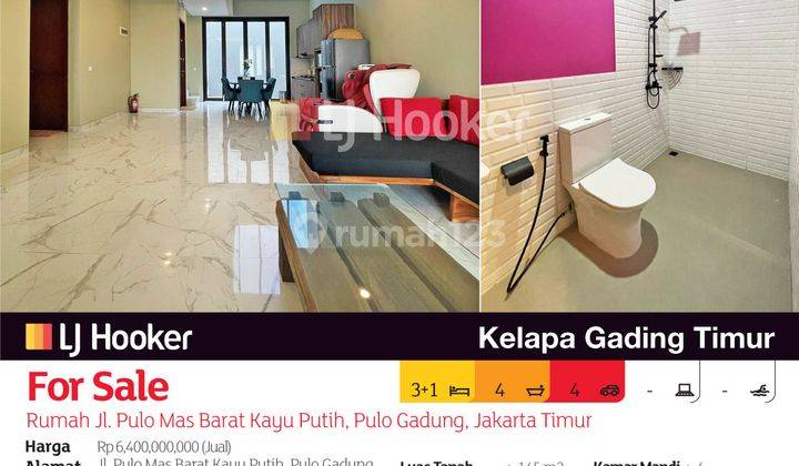 Rumah Jl. Pulo Mas Barat Kayu Putih, Pulo Gadung, Jakarta Timur 2