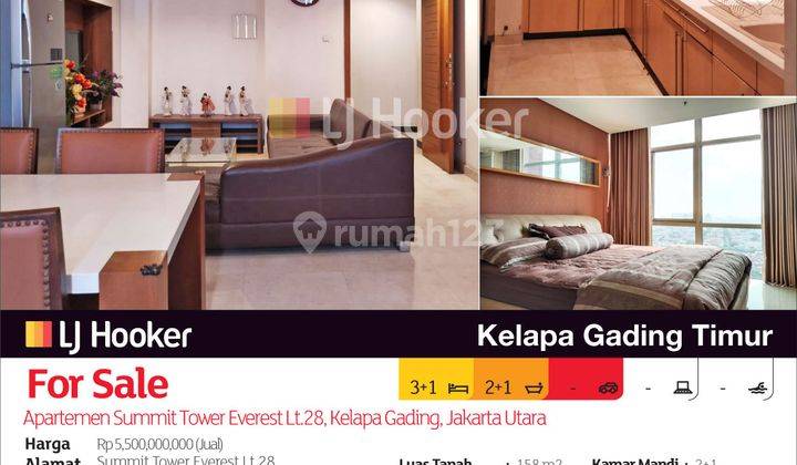 Apartemen Summit Tower Everest Lt.28, Kelapa Gading, Jakarta Utara 2