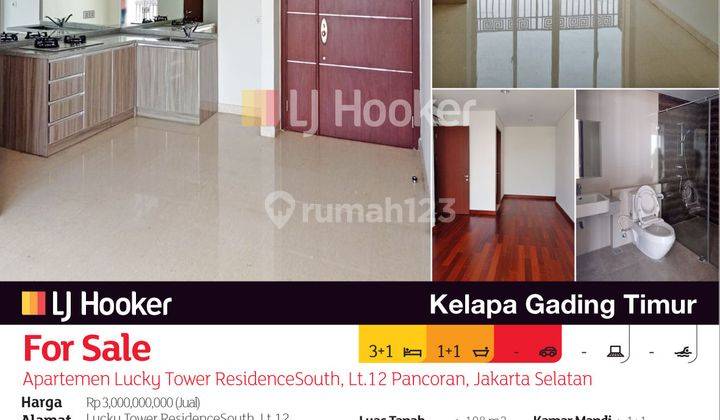 Apartemen Lucky Tower Residencesouth, Lt.12 Pancoran, Jakarta Selatan 2